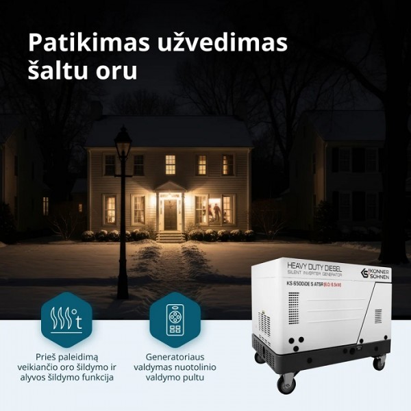 Dyzelinis inverterinis generatorius KONNER & SOHNEN KS 6500iDE S ATSR